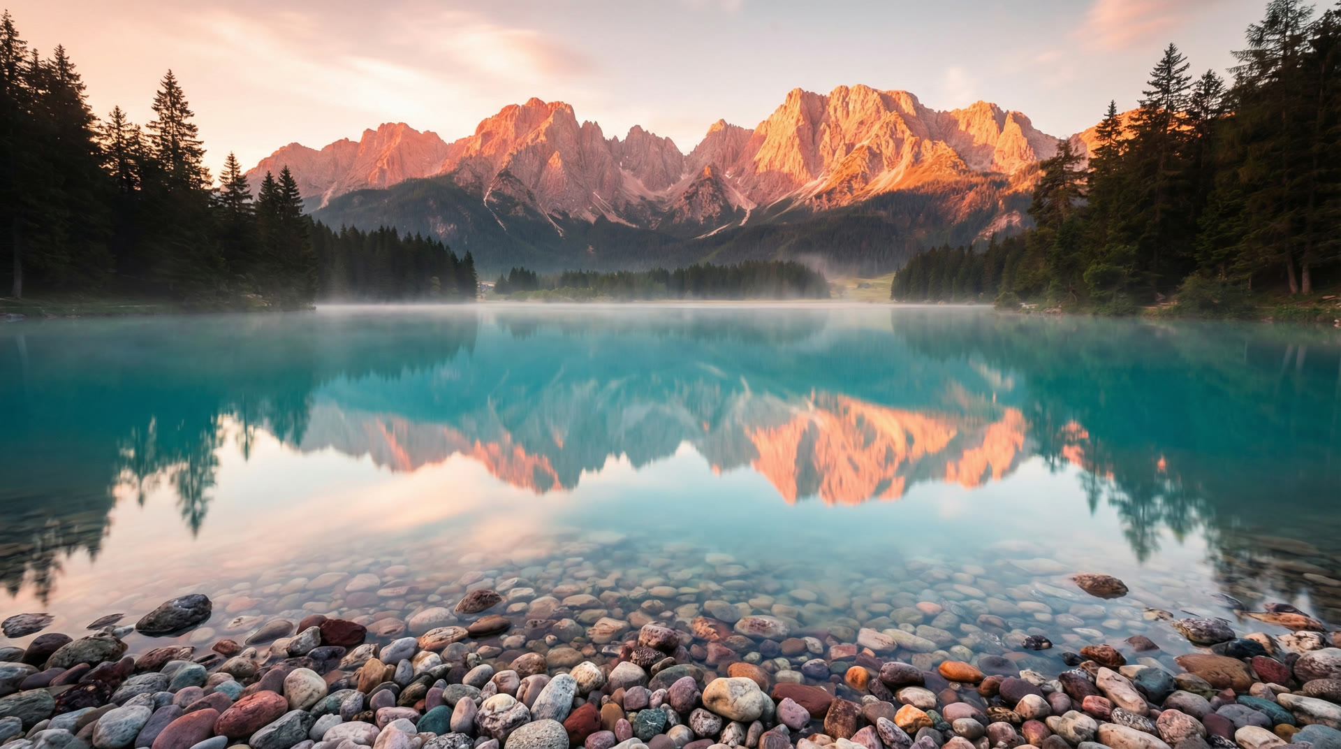 Kristallklarer Bergsee in den Alpen